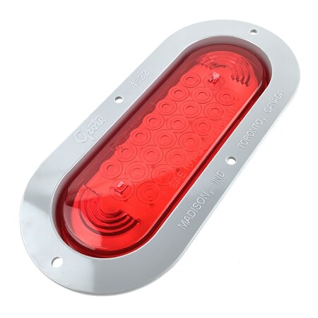 Grote Lamp, Led S/T/T, Supernova Oval, Red, Gray Theft-Resistant Flange 53592